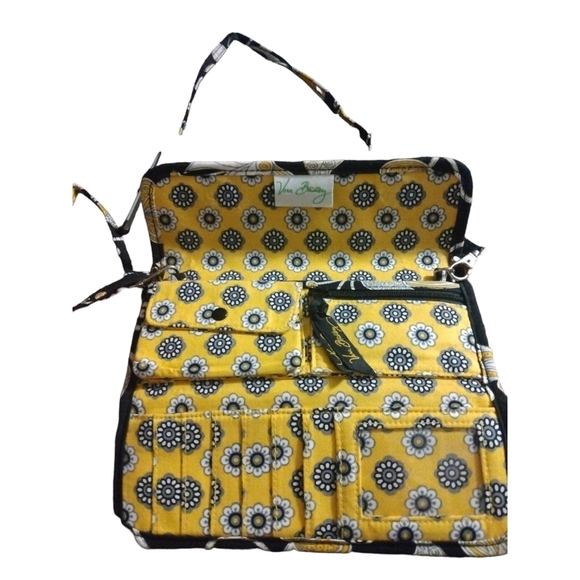 Retired Vera Bradley Yellow Bird Crossbody Wallet Attachable Strap Multipocketed - Picture 2 of 12